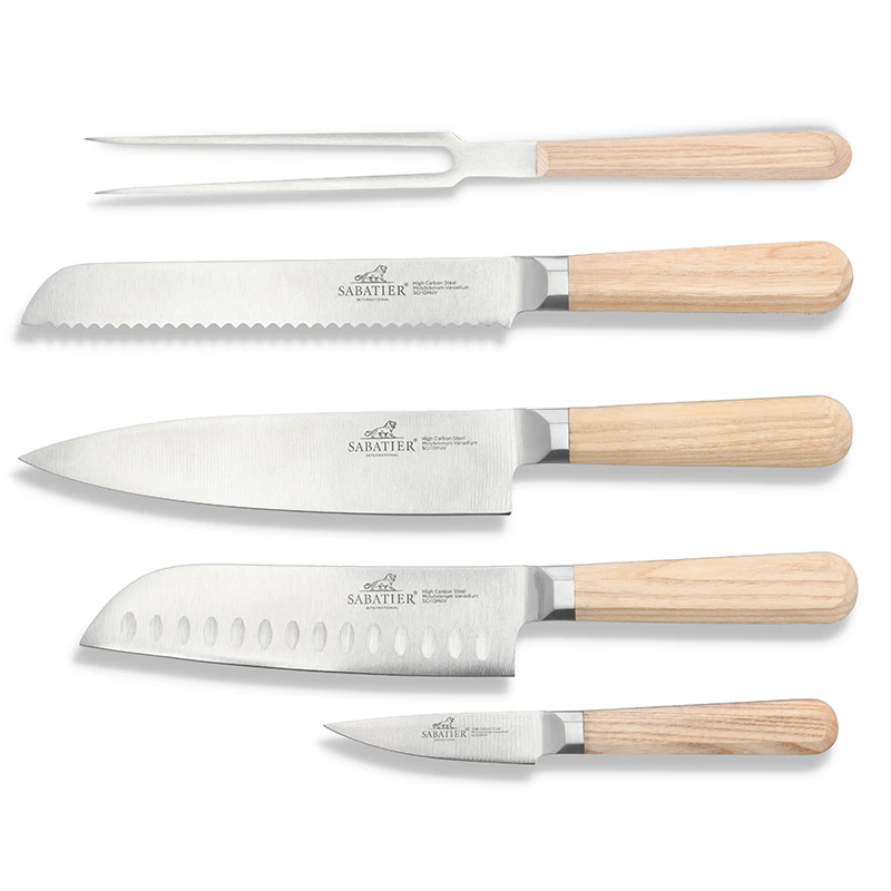 Sabatier Altya Knivsæt Stål/lys Træ 3 Sabatier Altya Knivsæt Stål/lys Træ