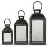 Lanterne I Sort Metal Sæt Med 3 Størrelser