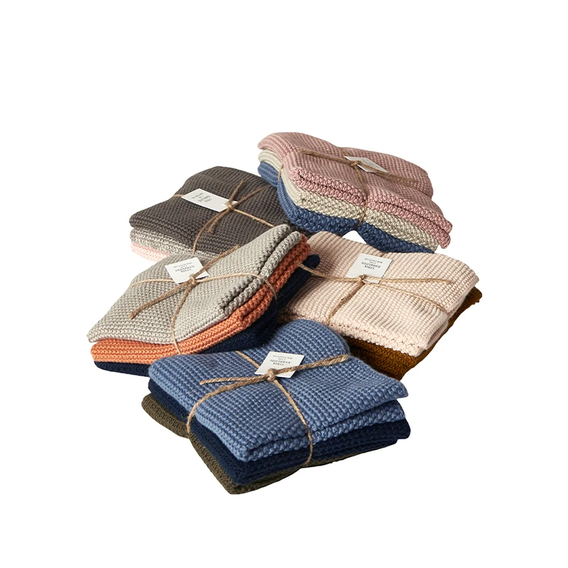 Karklude Strik 3 Stk. Assorterede Farver 25x25 Cm 3 Karklude Strik 3 Stk. Assorterede Farver 25x25 Cm