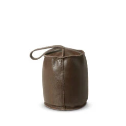 Dørstopper Med Håndtag Brun Læder 3 Kg