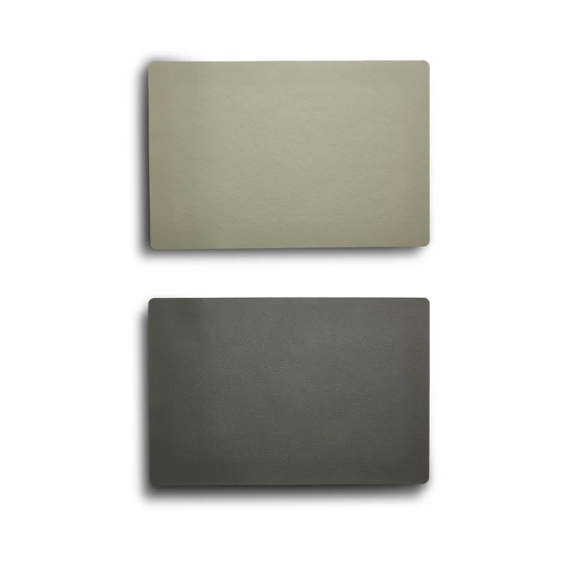 Dækkeserviet Vendbar Grå/koksgrå Læderlook 3 Dækkeserviet Vendbar Grå/koksgrå Læderlook