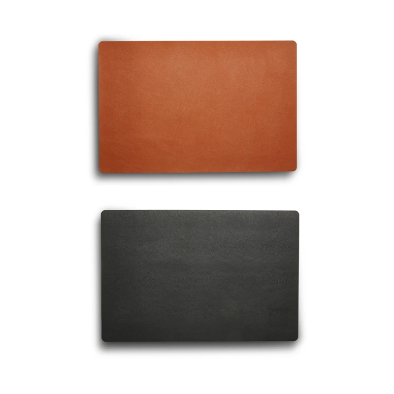 Dækkeserviet Vendbar Cognac/sort Læderlook 3 Dækkeserviet Vendbar Cognac/sort Læderlook