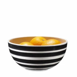 Kähler Omaggio Skål Sort Strib 20 Cm
