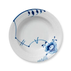 Royal Copenhagen Blå Mega Riflet Dyb Tallerken 21 Cm