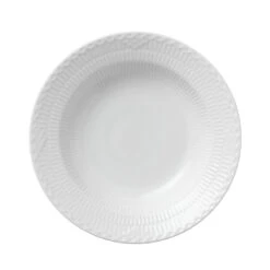 Royal Copenhagen Hvid Halvblonde Dyb Tallerken 21 Cm