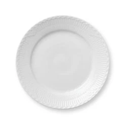 Royal Copenhagen Hvid Halvblonde Flad Tallerken 19 Cm