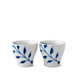 Royal Copenhagen Blå Mega Riflet æggebæger 2 Stk