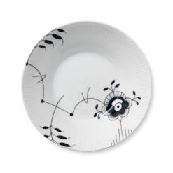 Royal Copenhagen Sort Mega Riflet Dyb Tallerken 24 Cm