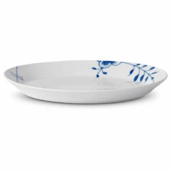 Royal Copenhagen Blå Mega Riflet Oval Tallerken 30 Cm