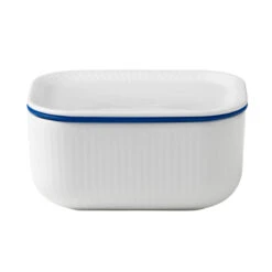 Royal Copenhagen Hvid Riflet Smørkrukke Med Låg