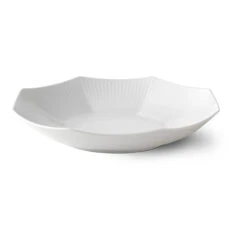 Royal Copenhagen Hvid Riflet Skål Buet 25 Cm