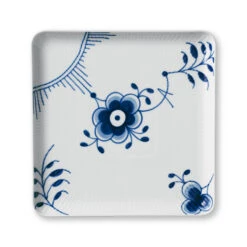 Royal Copenhagen Blå Mega Riflet Firkantet Tallerken 20 Cm