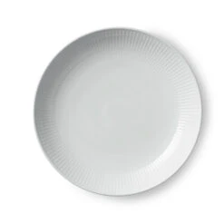 Royal Copenhagen Hvid Riflet Moderne Tallerken 25 Cm