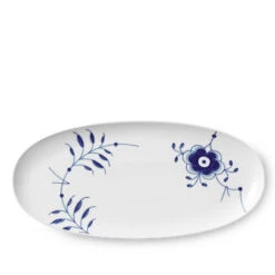 Royal Copenhagen Blå Mega Riflet Aflangt Fad 37 Cm