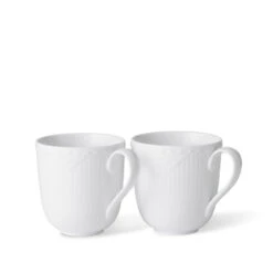 Royal Copenhagen Hvid Halvblonde Krus 2 Stk. 37 Cl