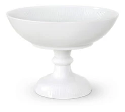Royal Copenhagen Hvid Riflet Skål På Fod 15 Cm