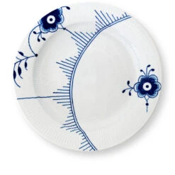 Royal Copenhagen Blå Mega Riflet Fad Rundt 33 Cm