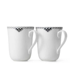 Royal Copenhagen Sort Riflet Blonde Krus 2 Pak 33 Cl