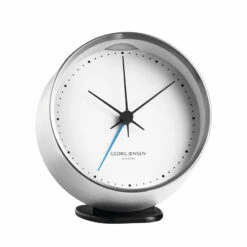 Georg Jensen Henning Koppel Ur 10 Cm Med Alarm Stål/hvid 10 Cm