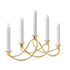 Georg Jensen Harmony Lysestage Guldbelagt