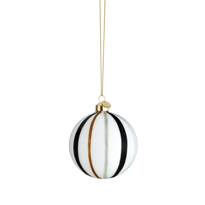 Holmegaard Souvenir Julekugle Grønne Striber 8 Cm 3 Holmegaard Souvenir Julekugle Grønne Striber 8 Cm