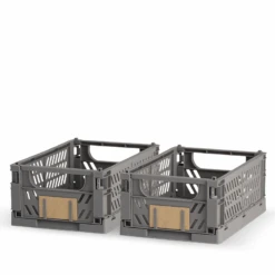 DAY Stabelbar Foldekasse Mørkegrå 2 Stk. 25 X 16.5 X 10 Cm