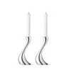 Georg Jensen Cobra Lysestage 2 Stk 20 Cm Med Lys -Nordisk Elegance 5713275034315