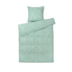 Juna Monochrome Lines Sengesæt Grøn/Hvid 140 X 200 Cm