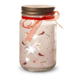 Det Gamle Apotek Glas Med LED Lys Og Rød Studenterhue