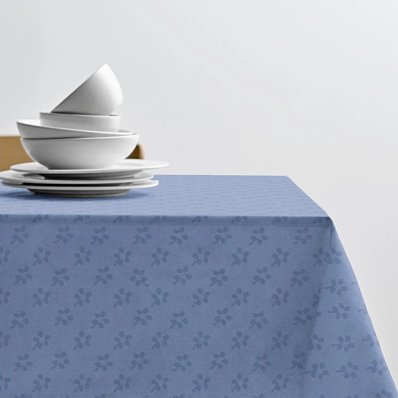 Södahl Forget-me-not Damaskdug Sky Blue 140x370 Cm 3 Södahl Forget-me-not Damaskdug Sky Blue 140x370 Cm