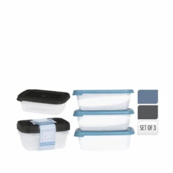 KOOPMAN Opbevaringsssæt 3 X 600 Ml Assorteret